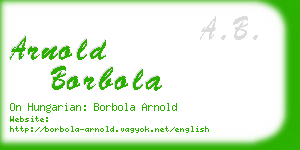 arnold borbola business card